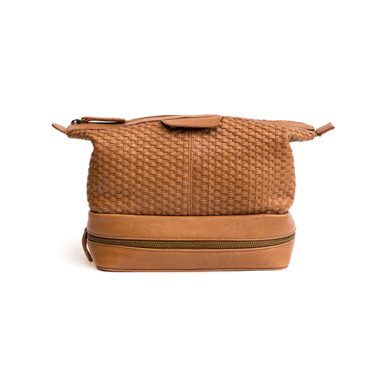 Handwoven Leather Toiletry Bag