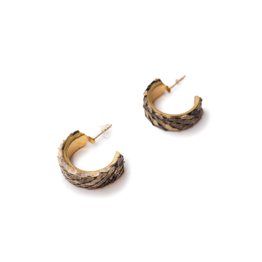 Medium Snakeskin Hoop Earrings