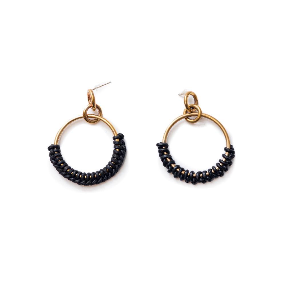 Woven Leather Loop Earring