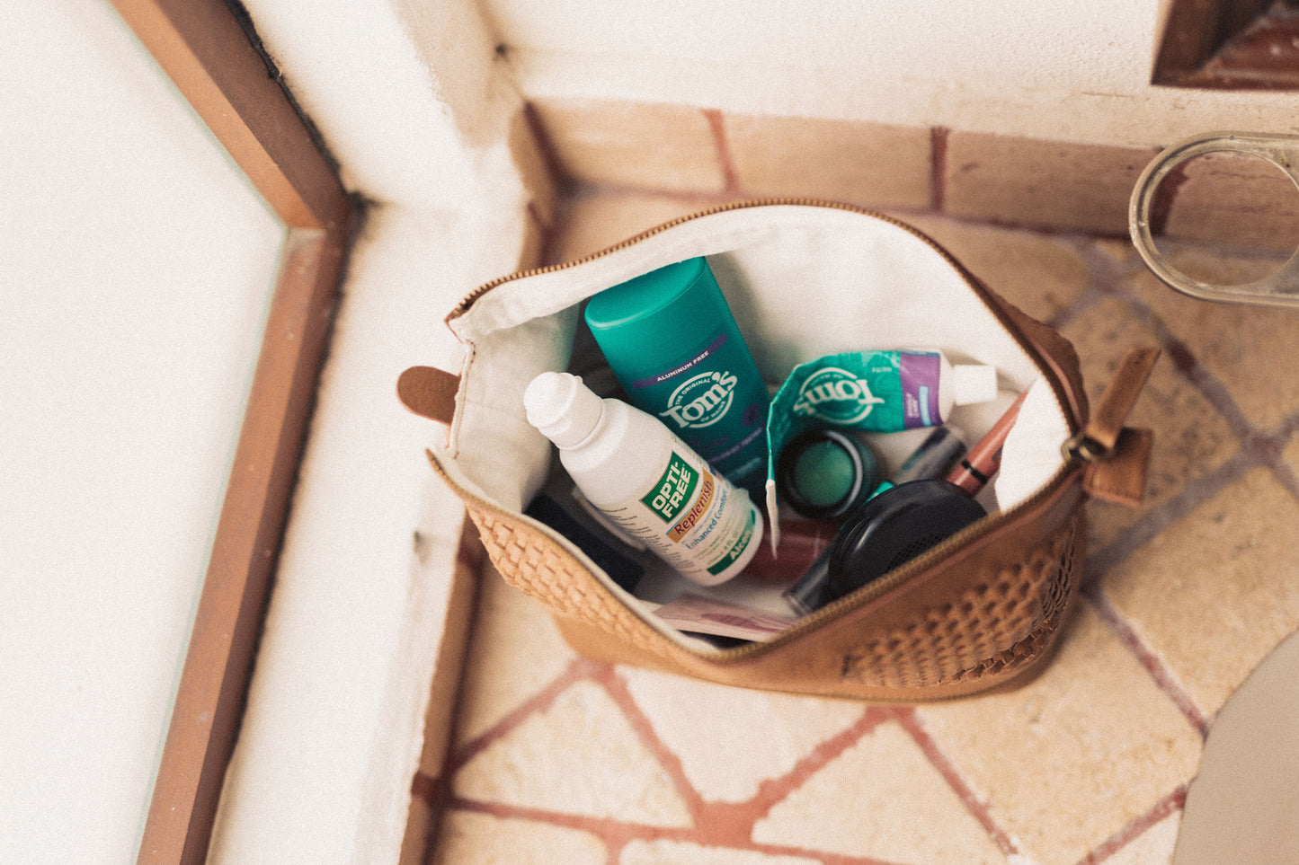 Handwoven Leather Toiletry Bag