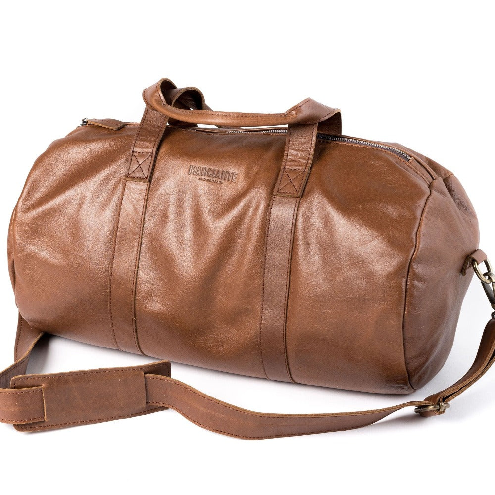 Leather Gym Bag – Marciante and Company - Main Image